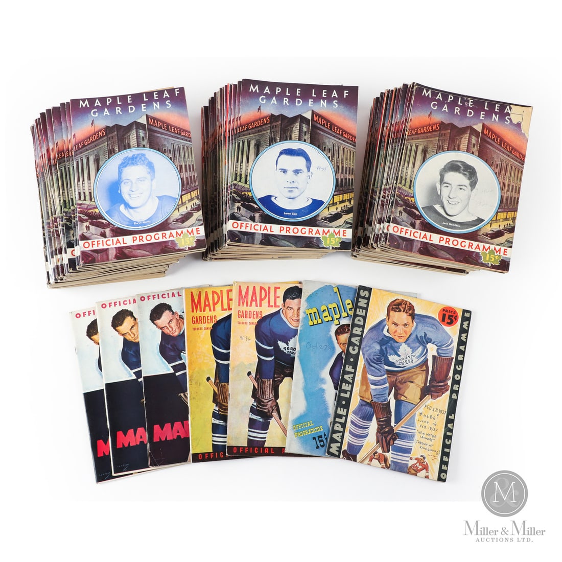 Monumental Collection 1944-1946 Maple Leaf Gardens Programs (93): A monumental collection, this grouping of programs ranges primarily from 1944 to 1946 and features 93 programs across multiple events. The grouping includes the following breakdown: 50 Toronto Maple