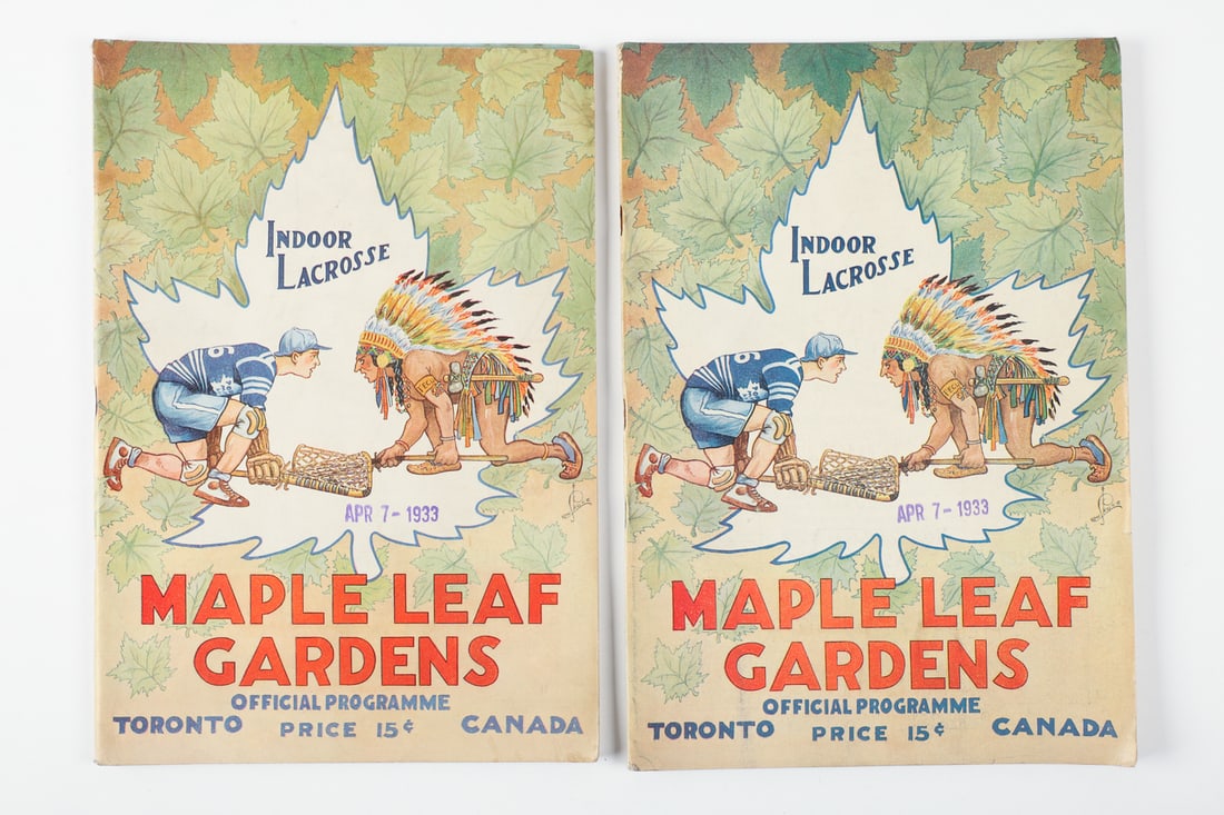 1933 Maple Leaf Gardens Indoor Lacrosse Cover Programs (10) - 2