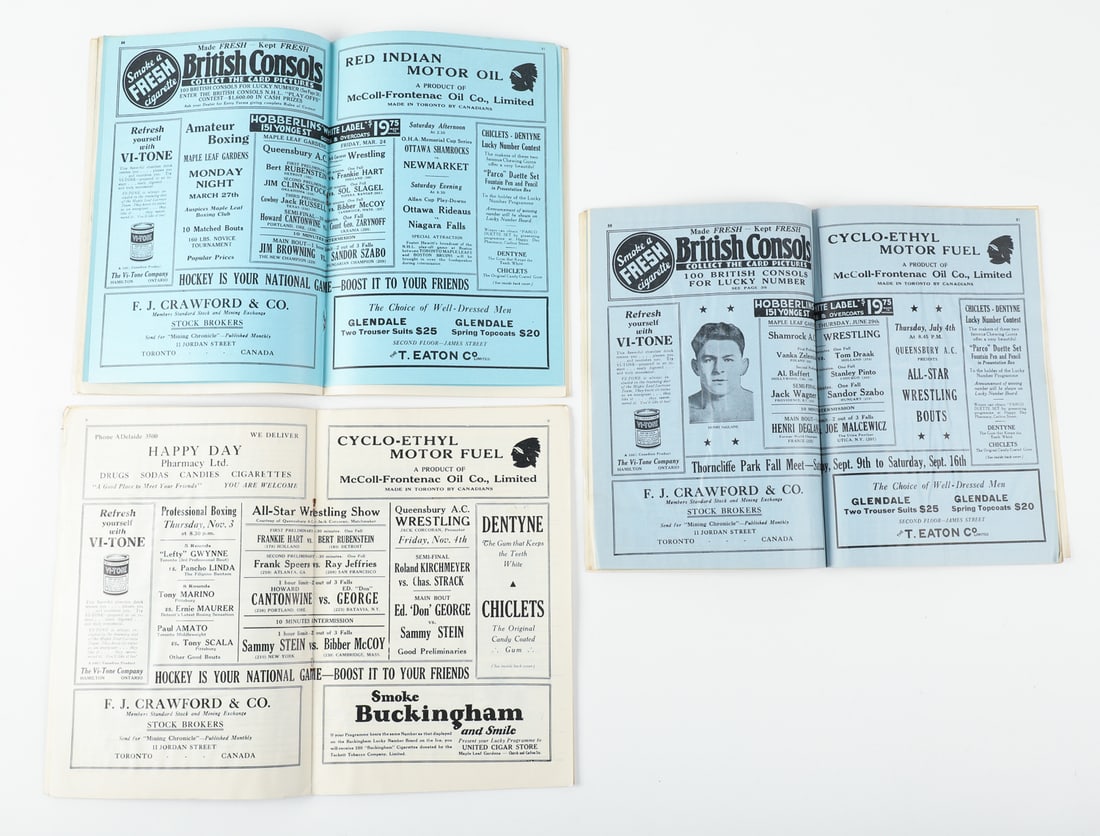 1933 Maple Leaf Gardens Indoor Lacrosse Cover Programs (10) - 7