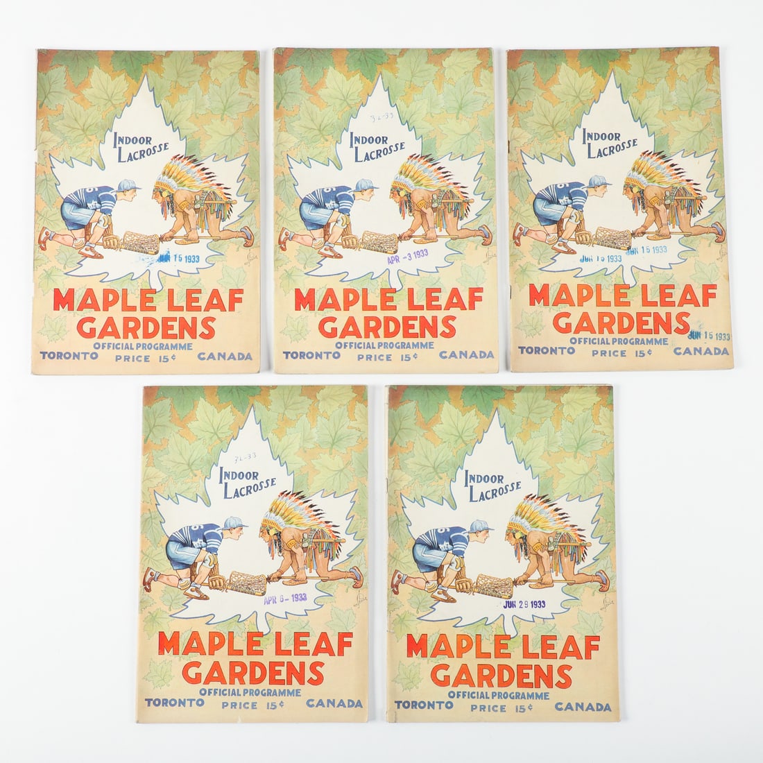 1933 Maple Leaf Gardens Indoor Lacrosse Cover Programs (10) - 8