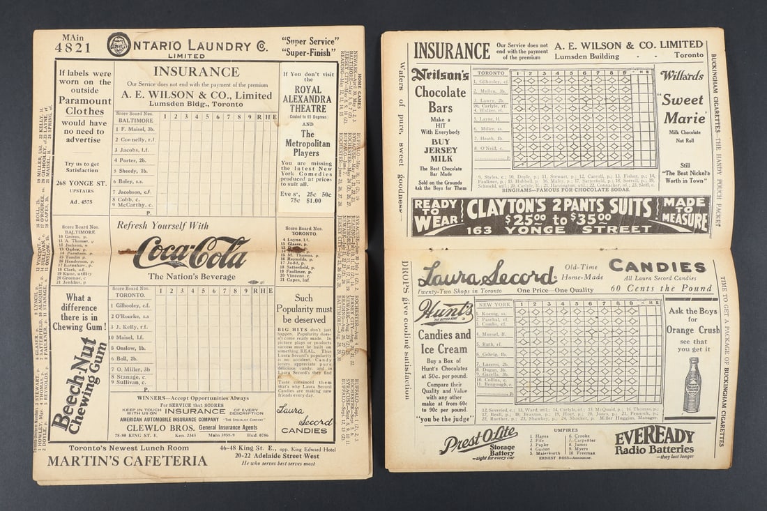 1924-1950 Toronto Maple Leaf Baseball Programs w/ Babe Ruth (12) - 5