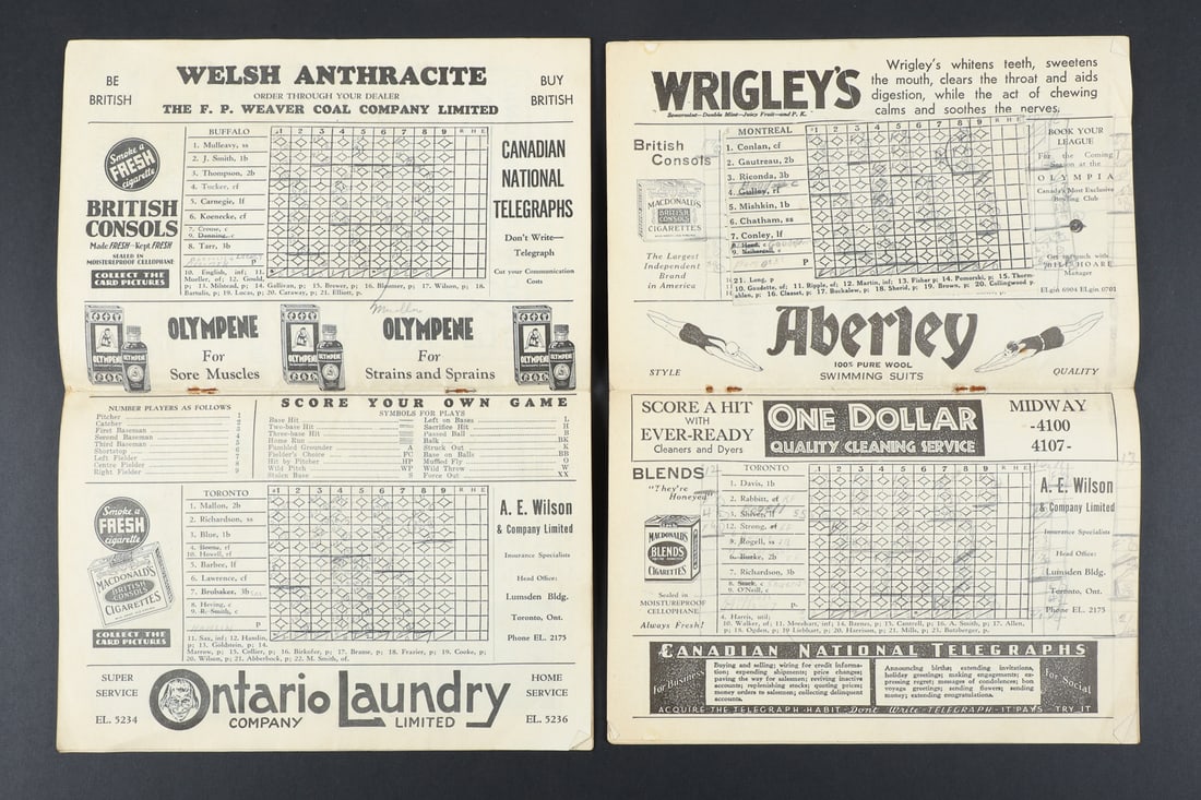 1924-1950 Toronto Maple Leaf Baseball Programs w/ Babe Ruth (12) - 9