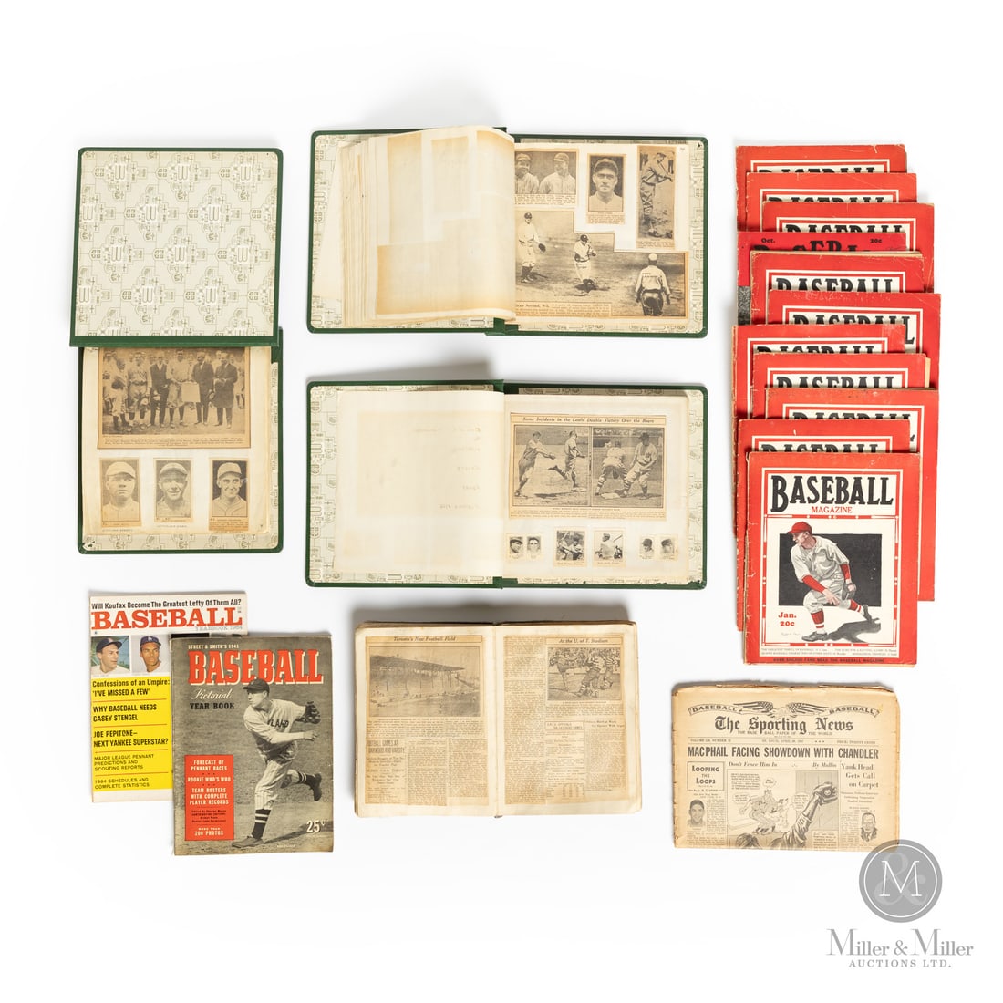 1920s-1940s Early Baseball Programs and Scrapbooks: A baseball historian's treasure trove, this group includes four scrapbooks from the early 1920s with a plethora of information, player cutouts, and articles featuring the game's biggest names in Ty