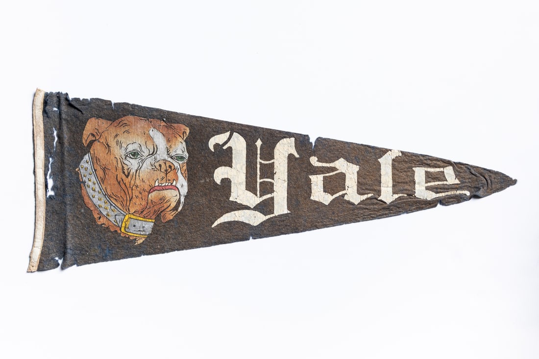 C. 1910 Harvard and Yale Pennants and Football Program - 3