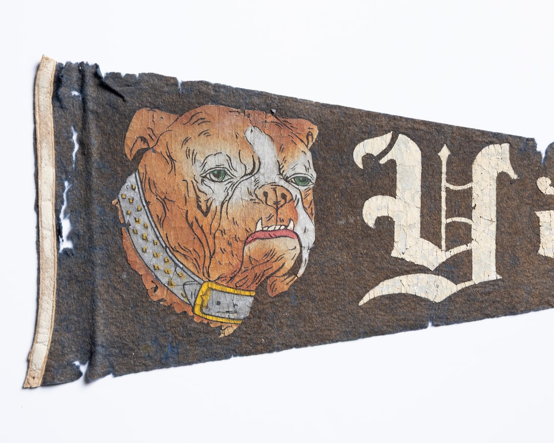C. 1910 Harvard and Yale Pennants and Football Program - 4