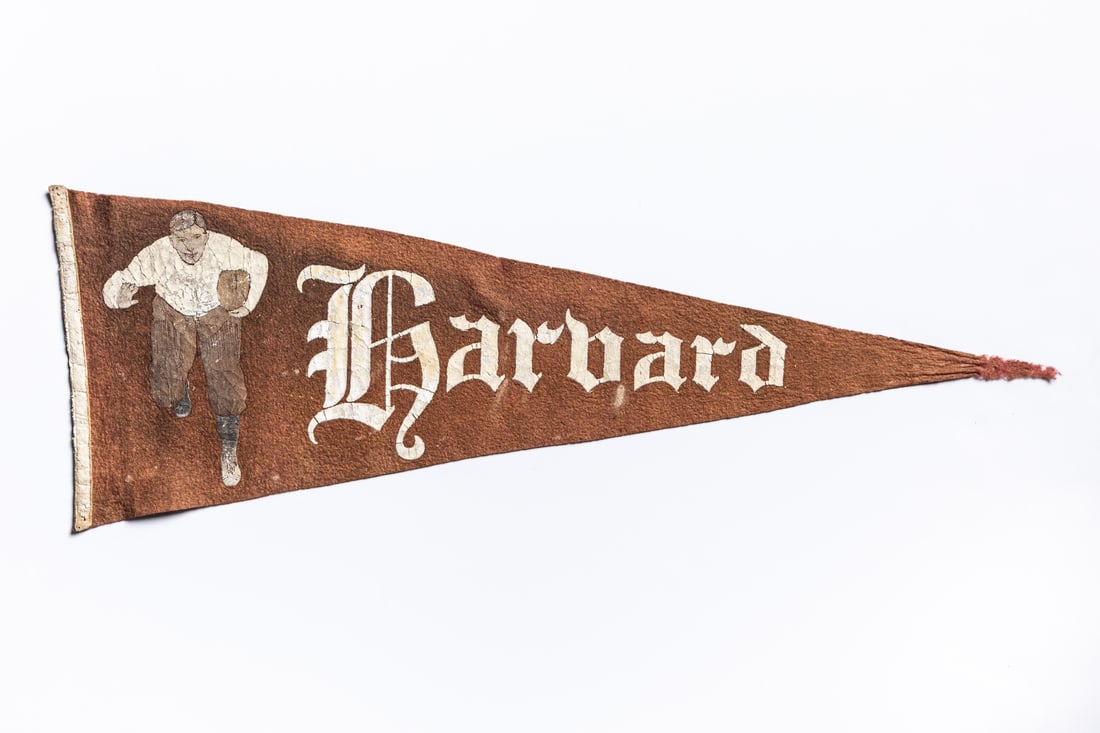 C. 1910 Harvard and Yale Pennants and Football Program - 6