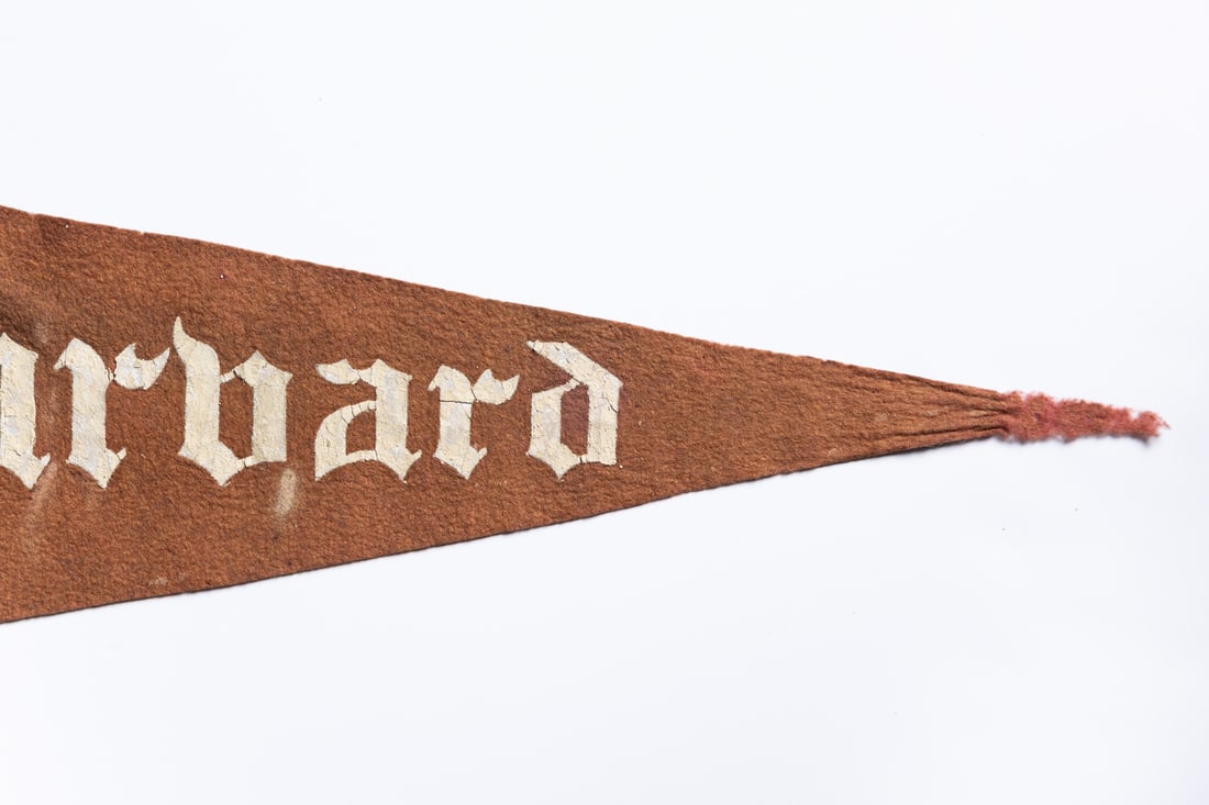 C. 1910 Harvard and Yale Pennants and Football Program - 8