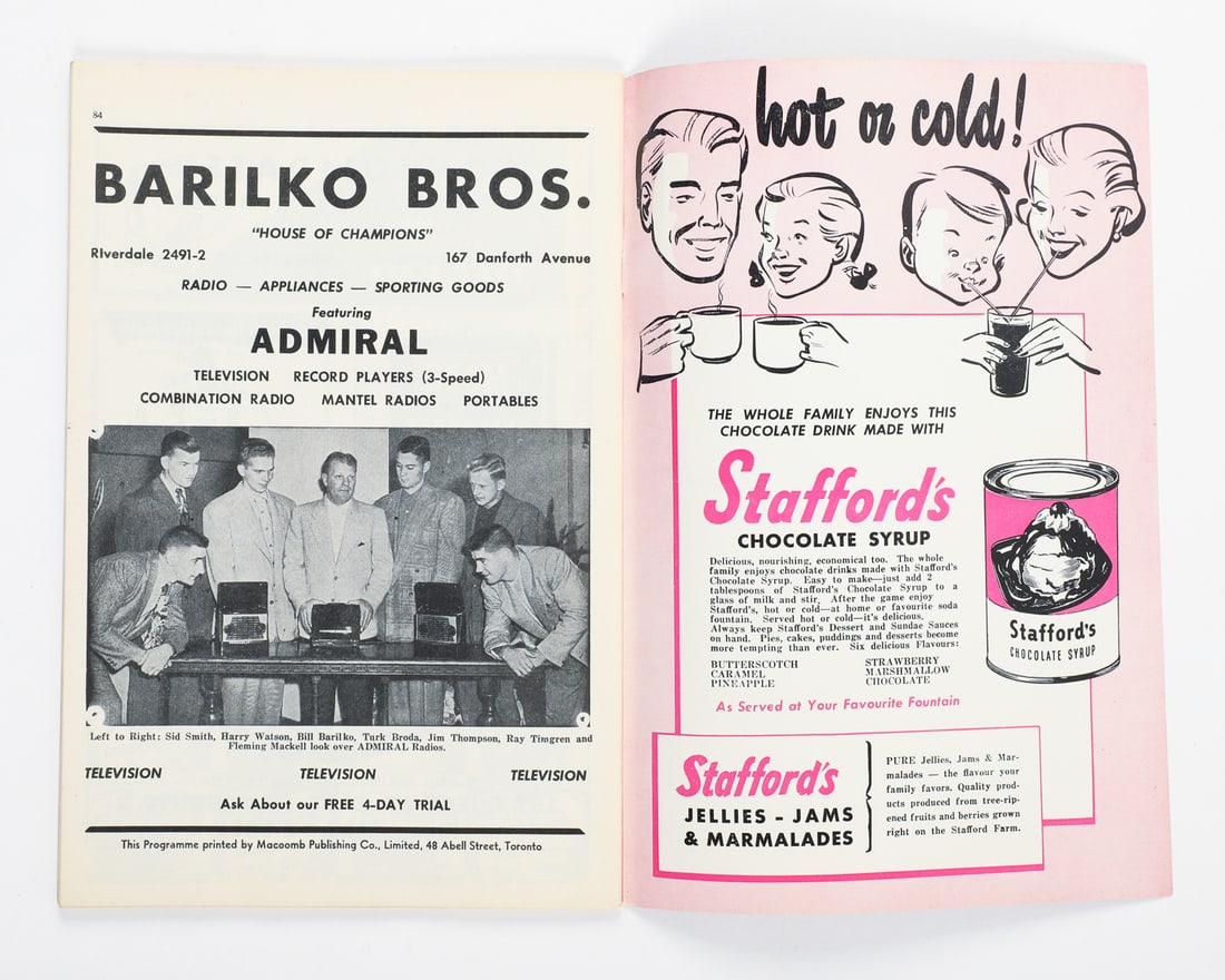 Collection of Bill Barilko Cover Programs w/ 1950-1951 Stanley Cup Final (6) - 5