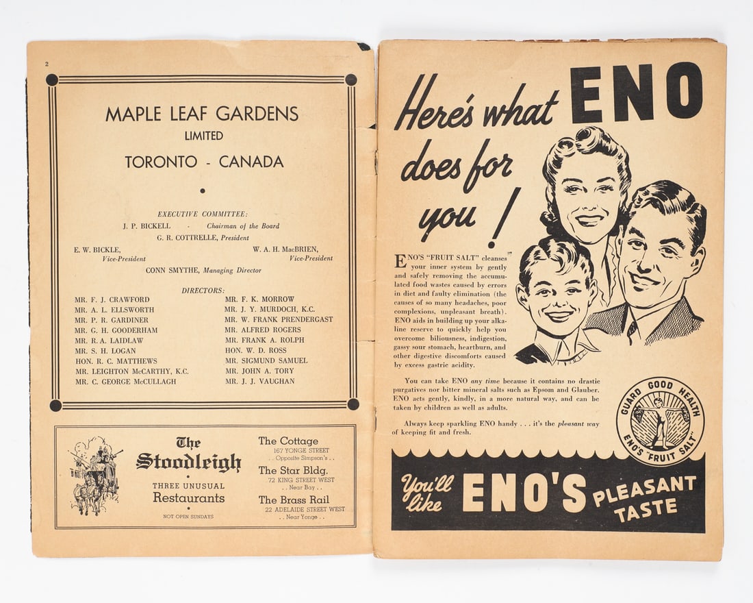 1940 Maple Leaf Gardens Signed Program With Ticket Sub - 11