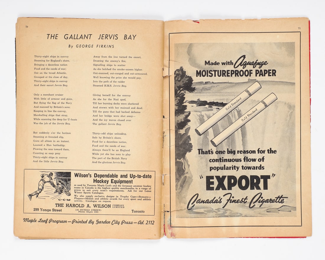 1940 Maple Leaf Gardens Signed Program With Ticket Sub - 13
