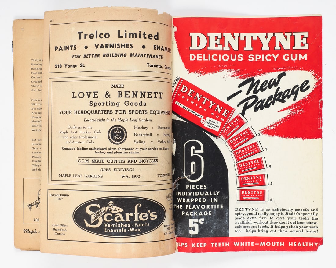 1940 Maple Leaf Gardens Signed Program With Ticket Sub - 14