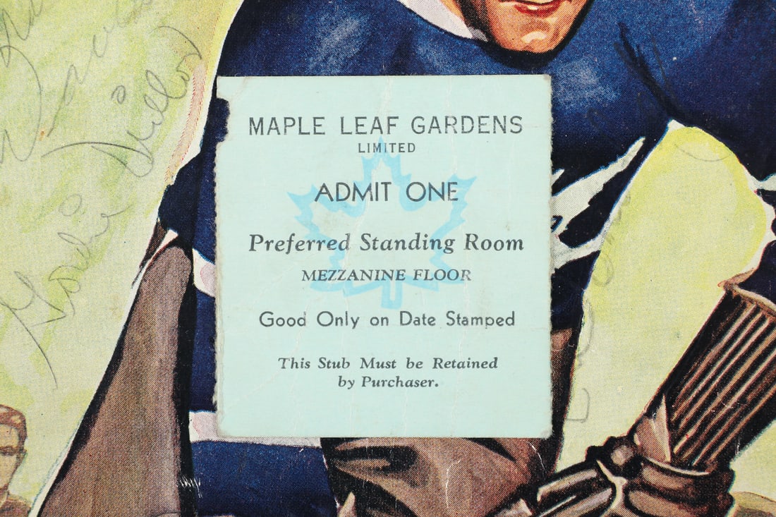 1940 Maple Leaf Gardens Signed Program With Ticket Sub - 2