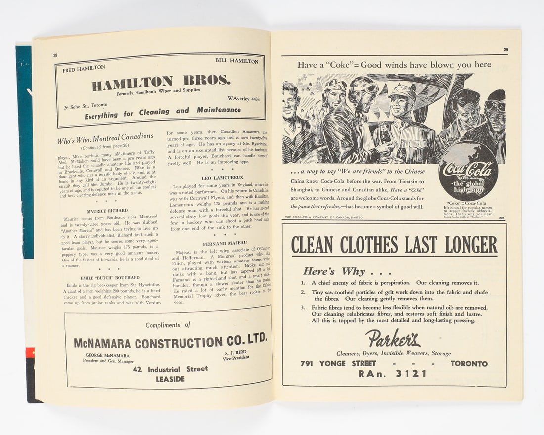 March 28, 1944 Maple Leaf Gardens Playoff and Team Signed Program - 10