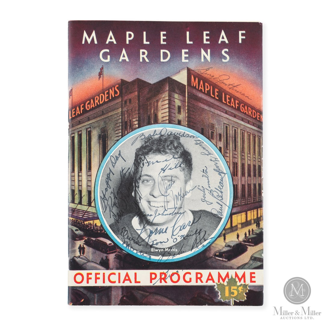 March 28, 1944 Maple Leaf Gardens Playoff and Team Signed Program: The March 28, 1944 program offered here has been signed by members of the Toronto Maple Leafs and includes: George Boothman, Happy Day, Bob Davidson, Benny Grant, Paul Bibeault, Jackie Hamilton, Lorne