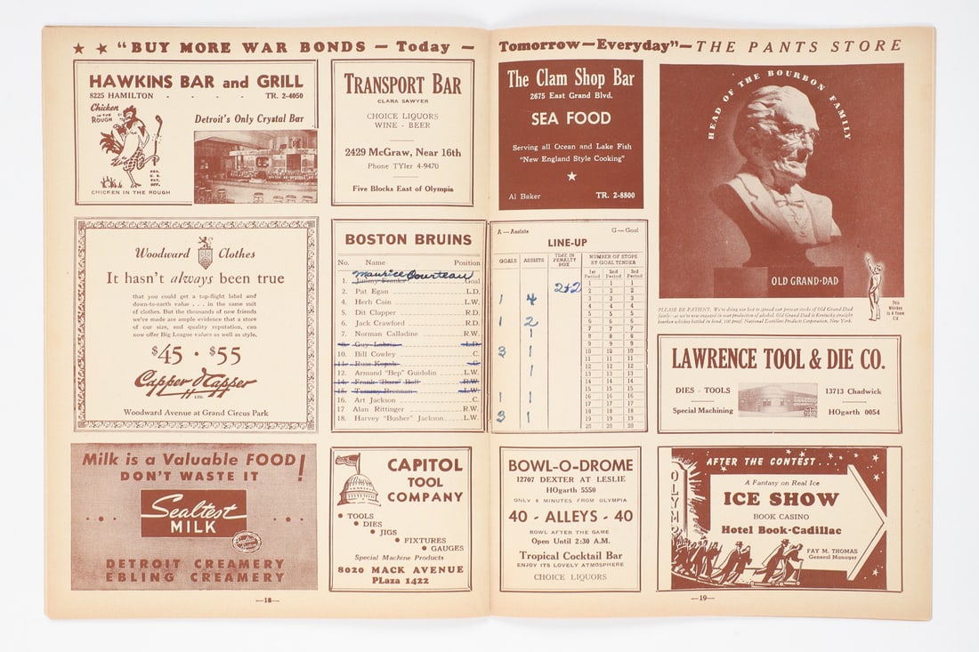 March 16, 1944 Olympia Detroit Red Wings Team Signed Program (3 Hat-tricks) - 11