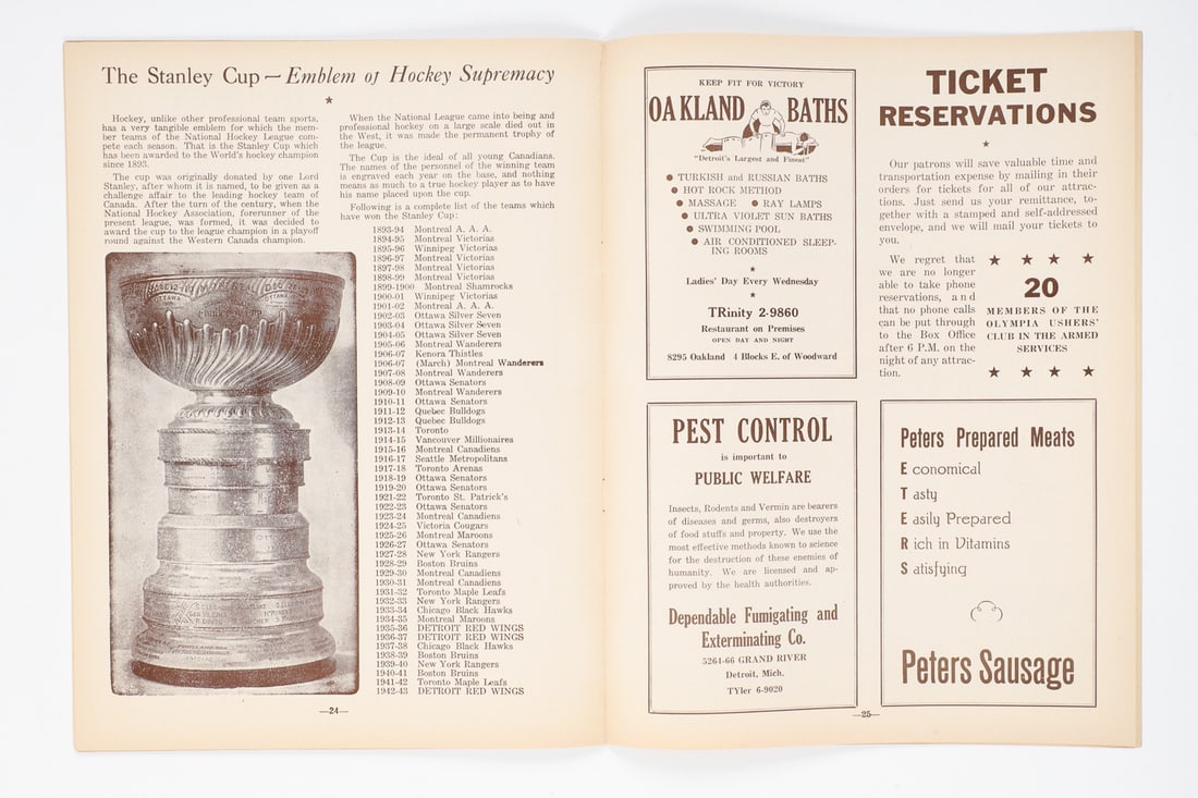 March 16, 1944 Olympia Detroit Red Wings Team Signed Program (3 Hat-tricks) - 12