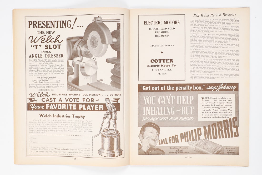 March 16, 1944 Olympia Detroit Red Wings Team Signed Program (3 Hat-tricks) - 9
