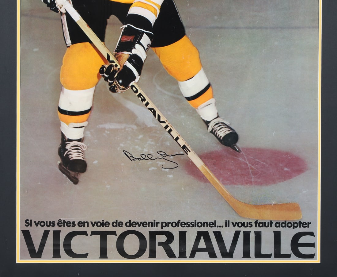 Victoriaville Hockey Stick Poster Ad w/ Bobby Orr Autograph - 4