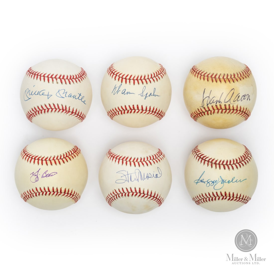 Monumental Collection of 37 Signed Baseballs: An instant and monumental collection, the group of 37 signed baseballs offered includes some of the biggest names in baseball history, including Mickey Mantle. 26 of the 37 balls in the collection