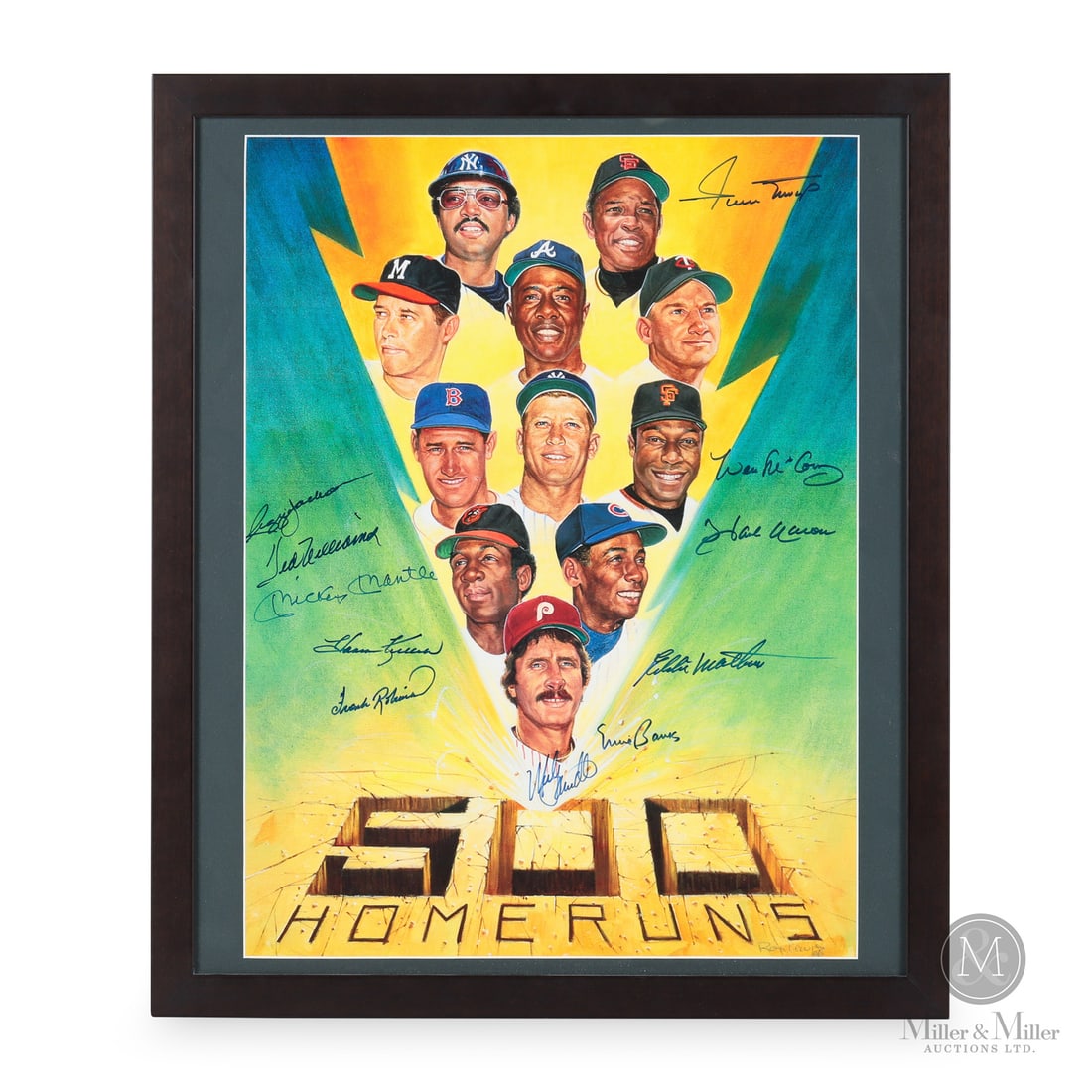 500 Homerun Club Signed Print: The grouping of former Major League Baseball players on this print represents some of the most influential names in all of sports, all of whom have reached an incredible milestone, hitting 500 home
