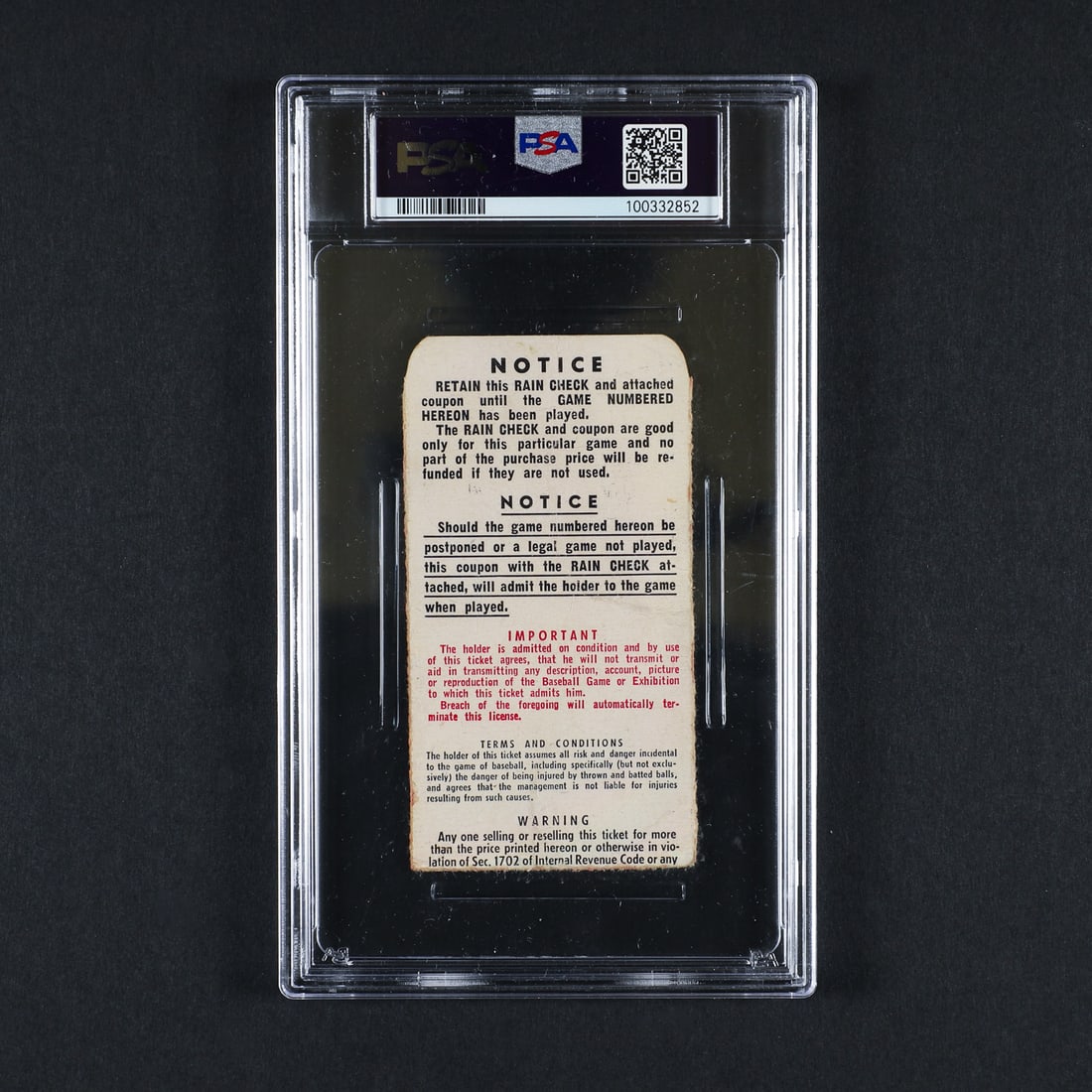 1951 World Series Ticket Stubs PSA-Graded Complete Set (6) - 5