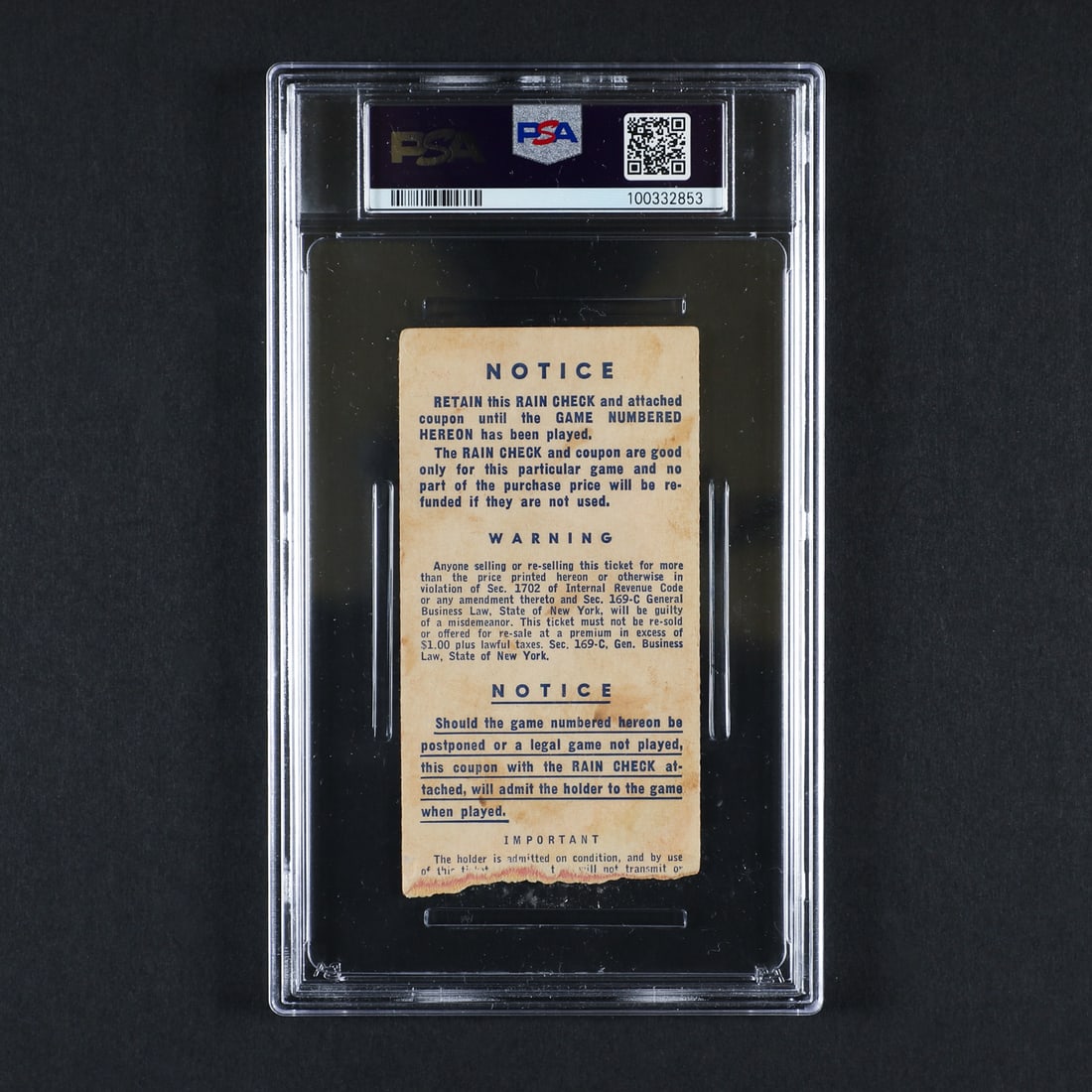 1951 World Series Ticket Stubs PSA-Graded Complete Set (6) - 7