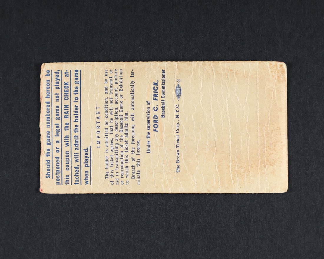 1951 World Series Game 3 (2) and 1956 World Series Game 4 (1) Ticket Stubs - 3