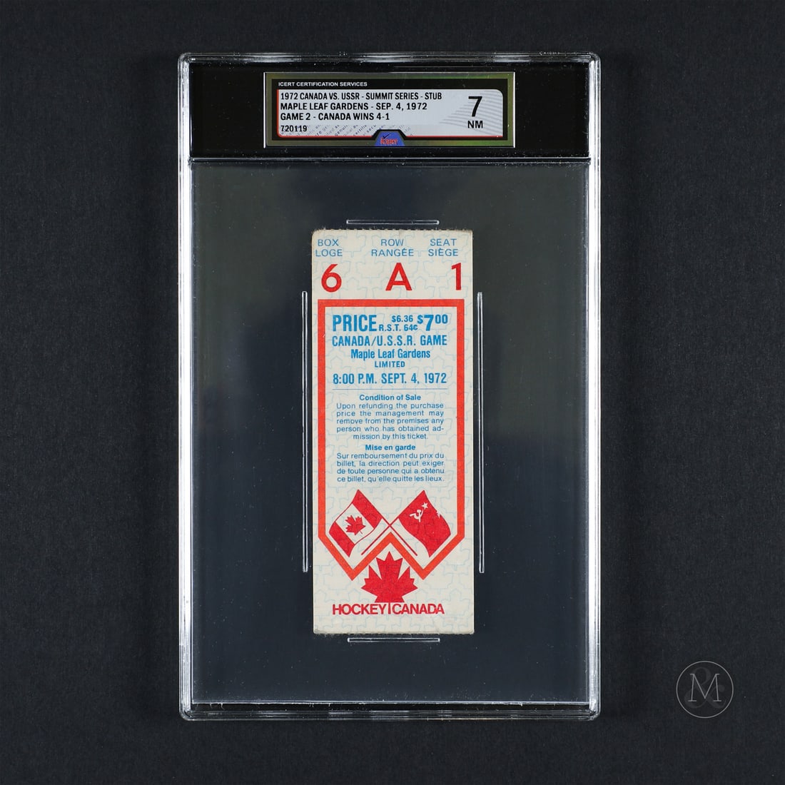 1972 Summit Series Game 2 Ticket Stub (Icert 7 NM): This ticket stub is a rare survivor from the historic event known as the 1972 Canada-USSR Summit Series. The series was a pivotal moment in hockey, mostly remembered for the "goal heard around the