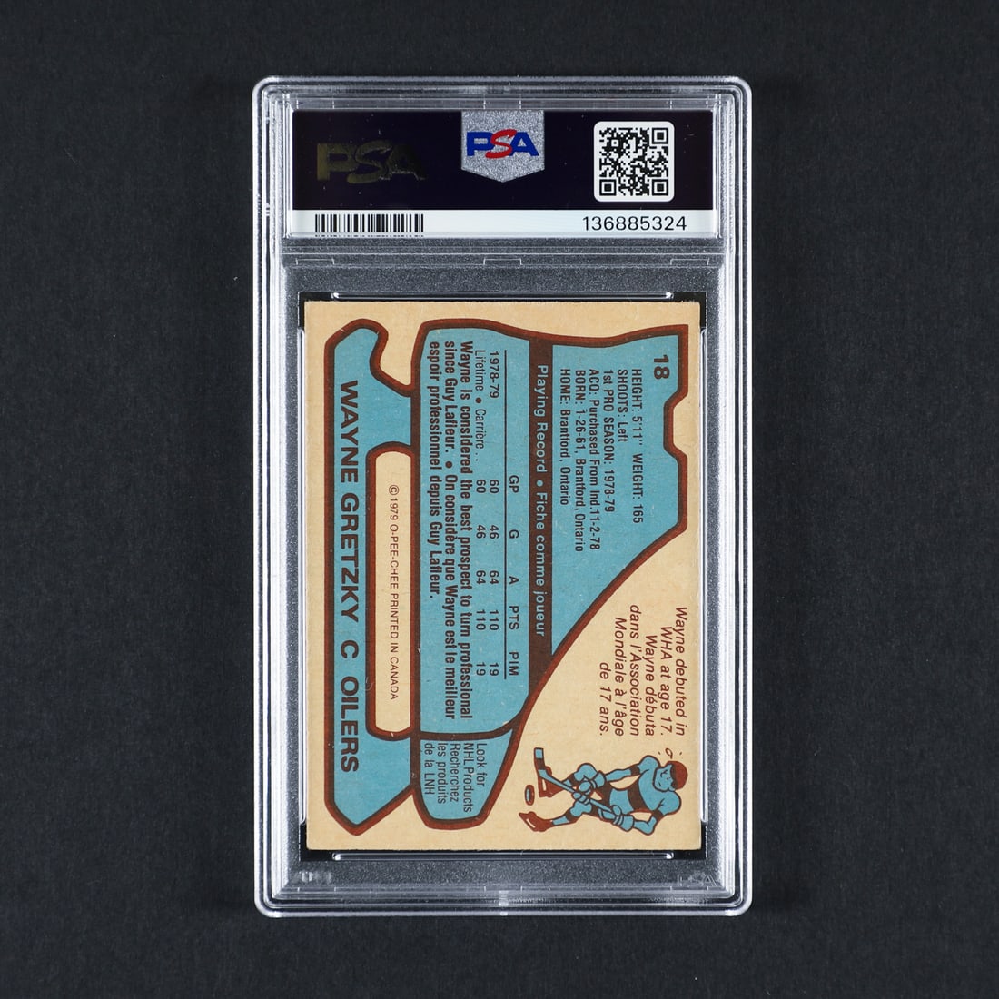 1979-1980 O-Pee-Chee #18 Wayne Gretzky (PSA 3 VG) - 2
