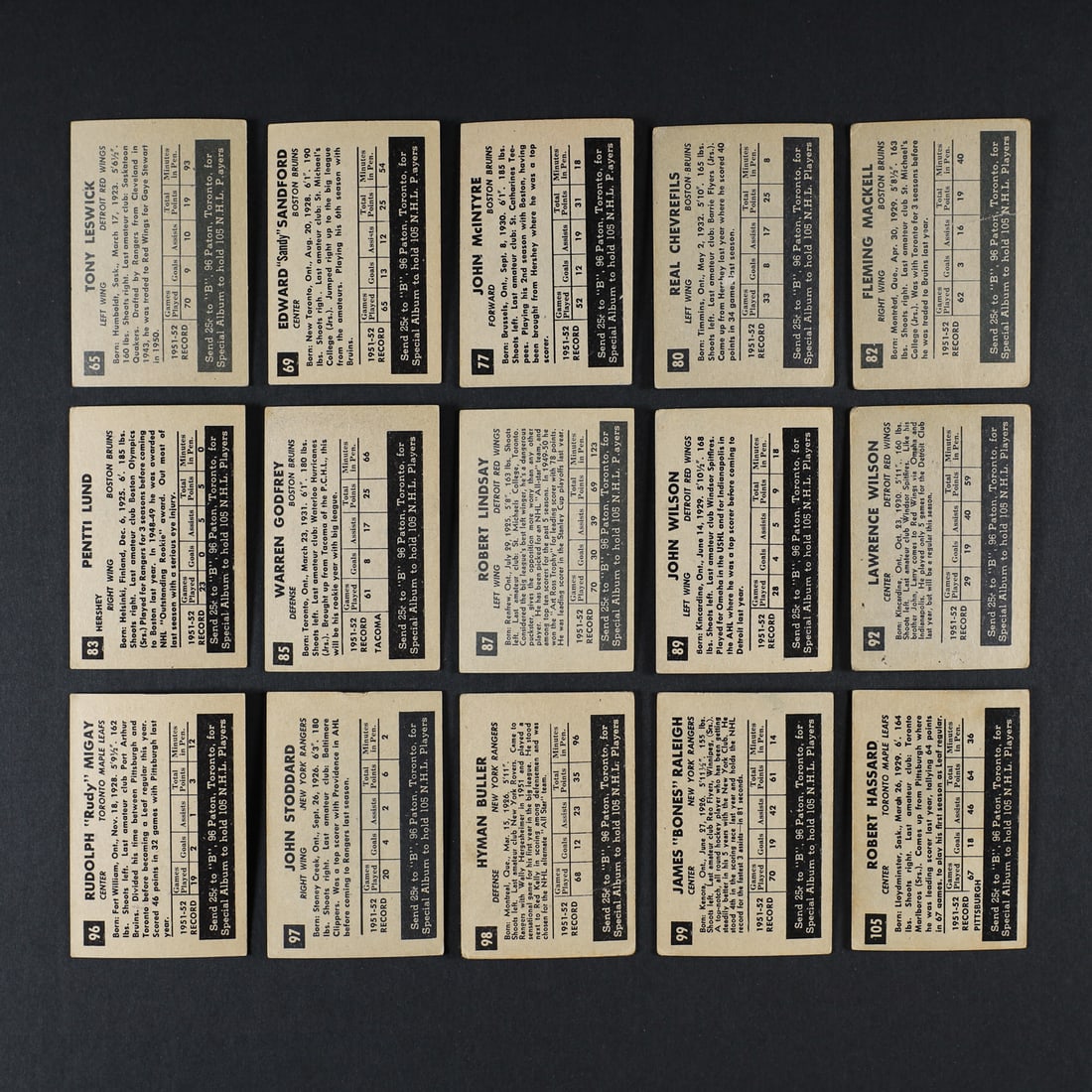 1952-1953 Parkhurst Partial Set (59/105) w/ 14 Extras - 10