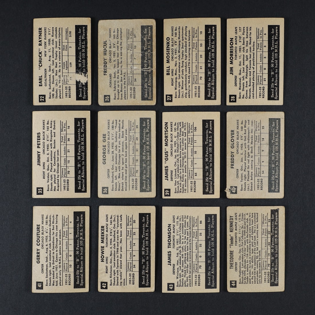 1952-1953 Parkhurst Partial Set (59/105) w/ 14 Extras - 6
