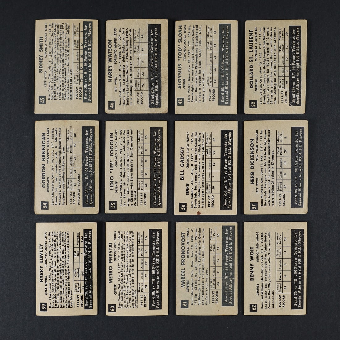 1952-1953 Parkhurst Partial Set (59/105) w/ 14 Extras - 8