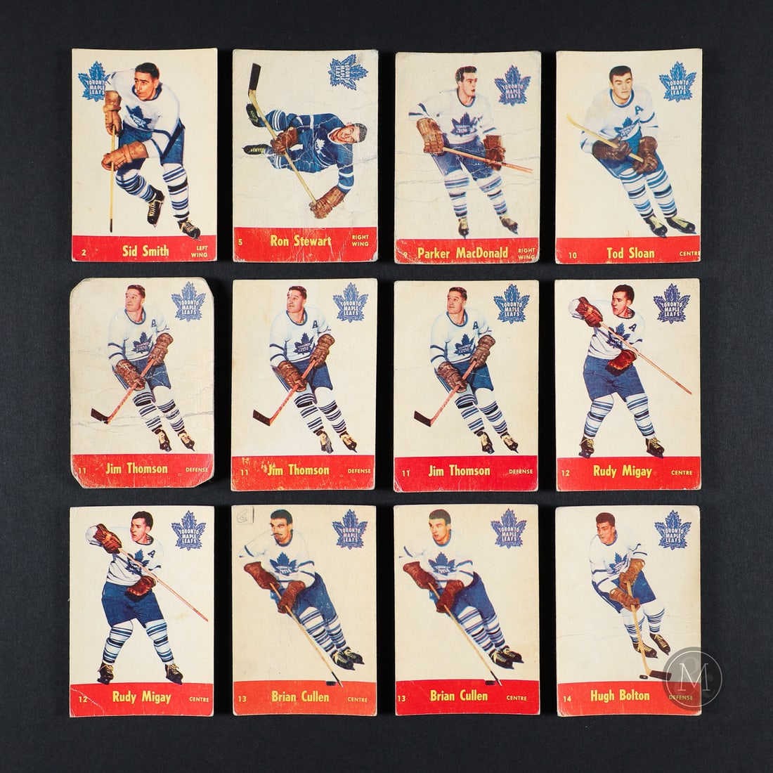 1955 Quaker Oats Grouping (39): With PSA total populations hovering around 25 for each of the Quaker Oats Variations of the 1955 set, this grouping is exceedingly difficult to acquire compared to the regular Parkhurst red back