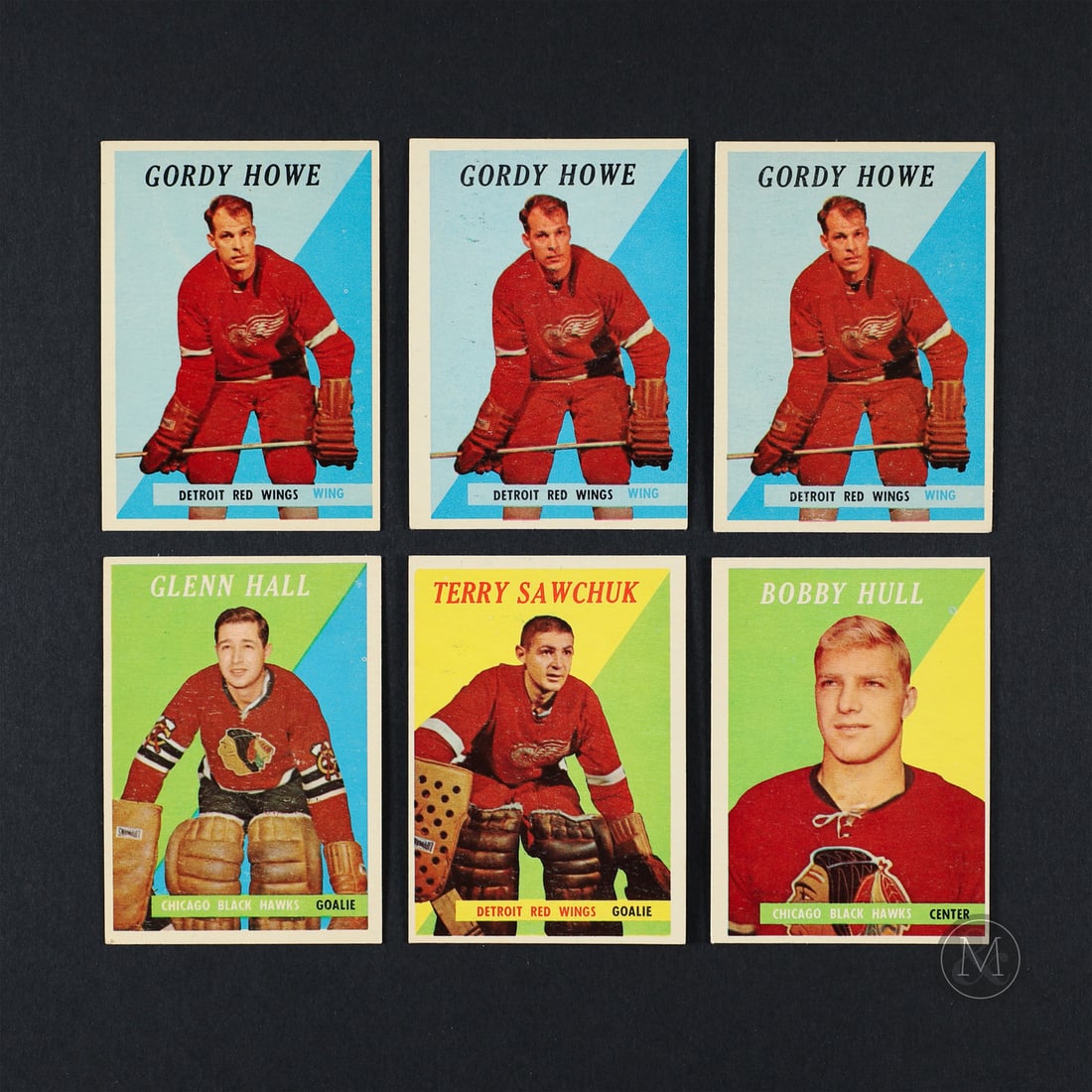 1958-1959 Topps Hockey Partial Set (62/66) w/ 77 extras: The 1958-1959 Topps hockey set offered here includes 62/66 cards offered in the set but is highlighted by 77 extras, many of which are in excellent condition. The group is highlighted by card #66 Bobb