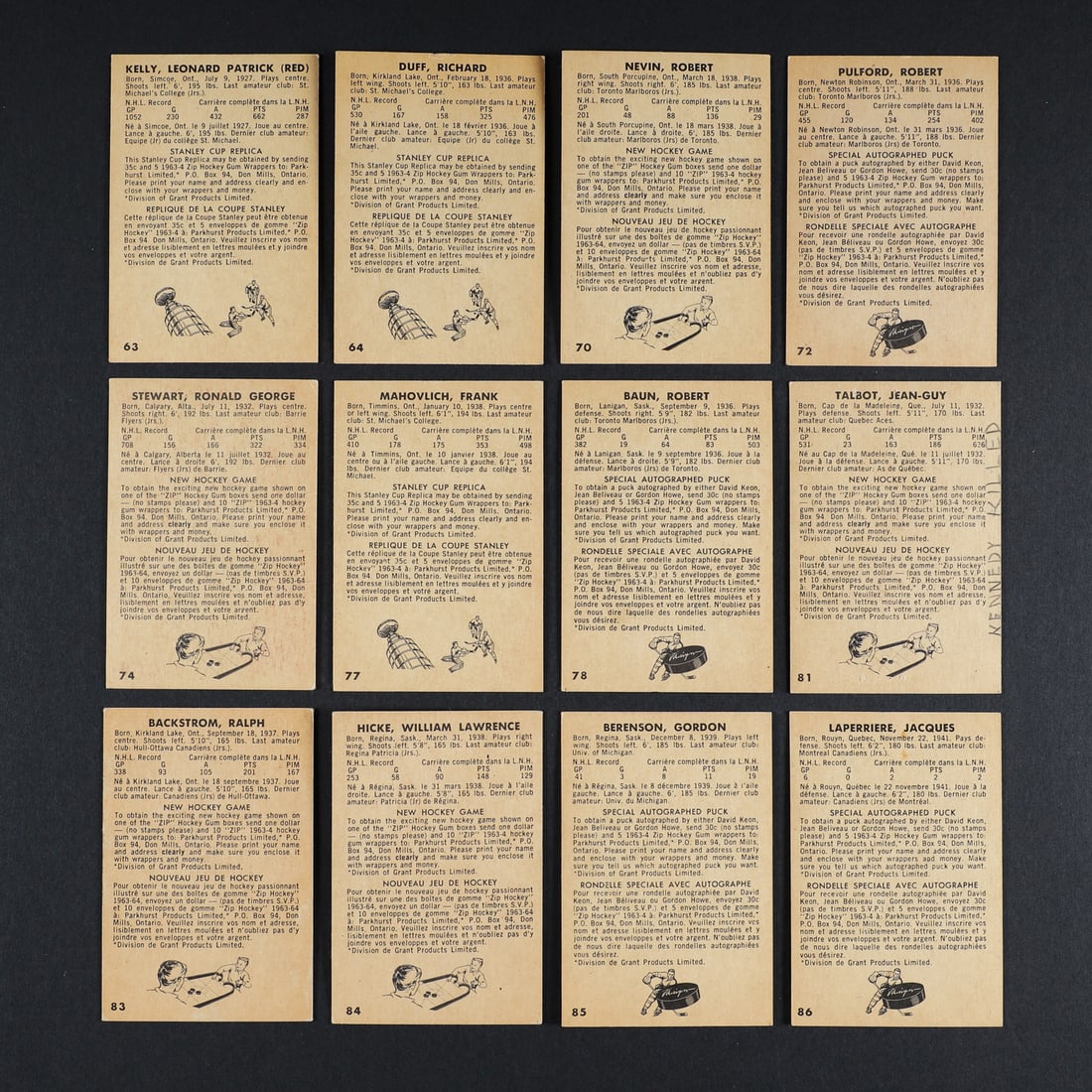 1963-1964 Parkhurst Partial Set (76/99) - 12