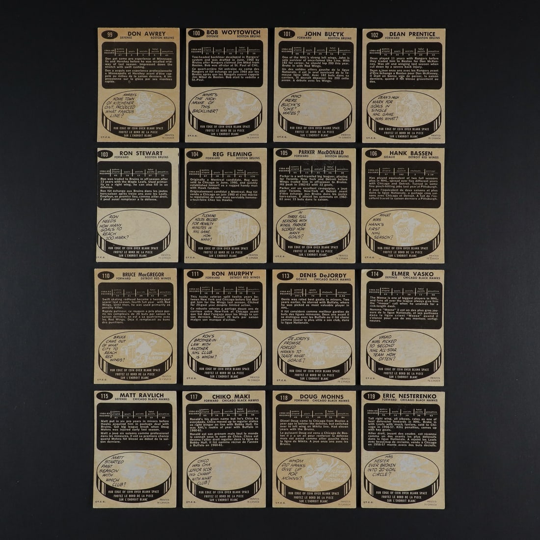 1965-1966 Topps Hockey Partial Set (85/128) w/ 29 Extras - 14