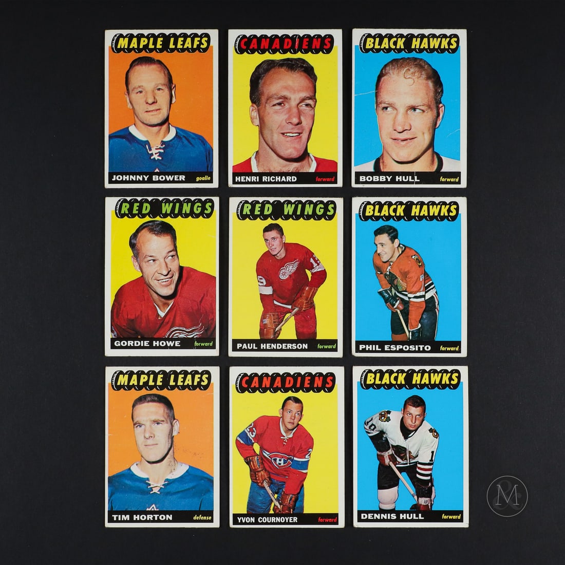 1965-1966 Topps Hockey Partial Set (85/128) w/ 29 Extras: The 1965-1966 Topps hockey set offered here includes 85/128 cards in the set, along with 29 duplicates. The group includes notable Hall of Fame rookie Phil Esposito. The cards missing in the group are