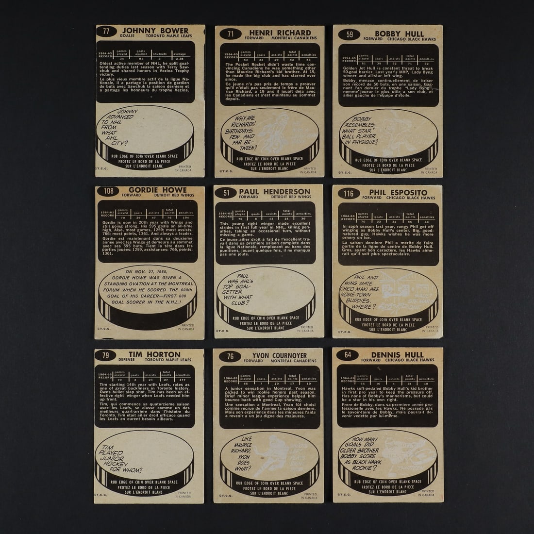1965-1966 Topps Hockey Partial Set (85/128) w/ 29 Extras - 2