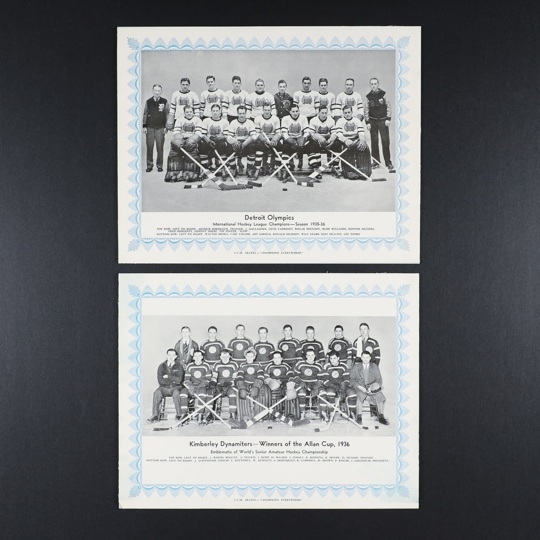 1933-1936 CCM Complete Grey, Blue, Brown, and Green Border Picture Sets - 3