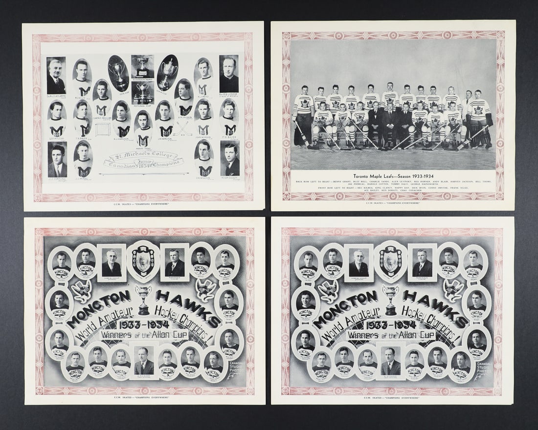 1933-1936 CCM Complete Grey, Blue, Brown, and Green Border Picture Sets - 4