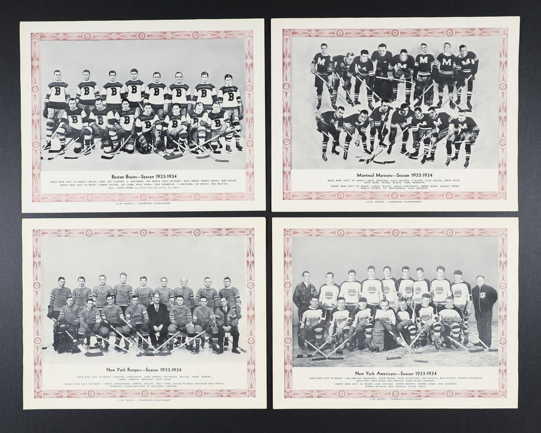 1933-1936 CCM Complete Grey, Blue, Brown, and Green Border Picture Sets - 5