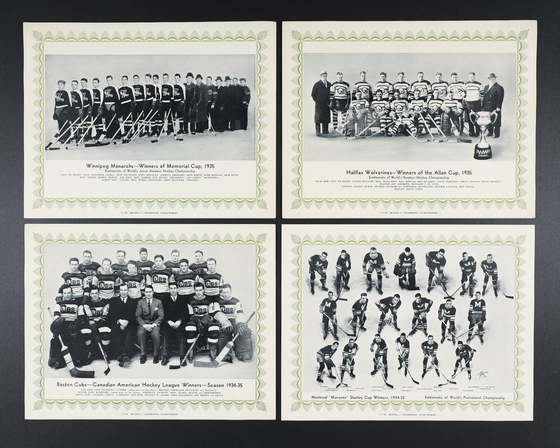 1933-1936 CCM Complete Grey, Blue, Brown, and Green Border Picture Sets - 7