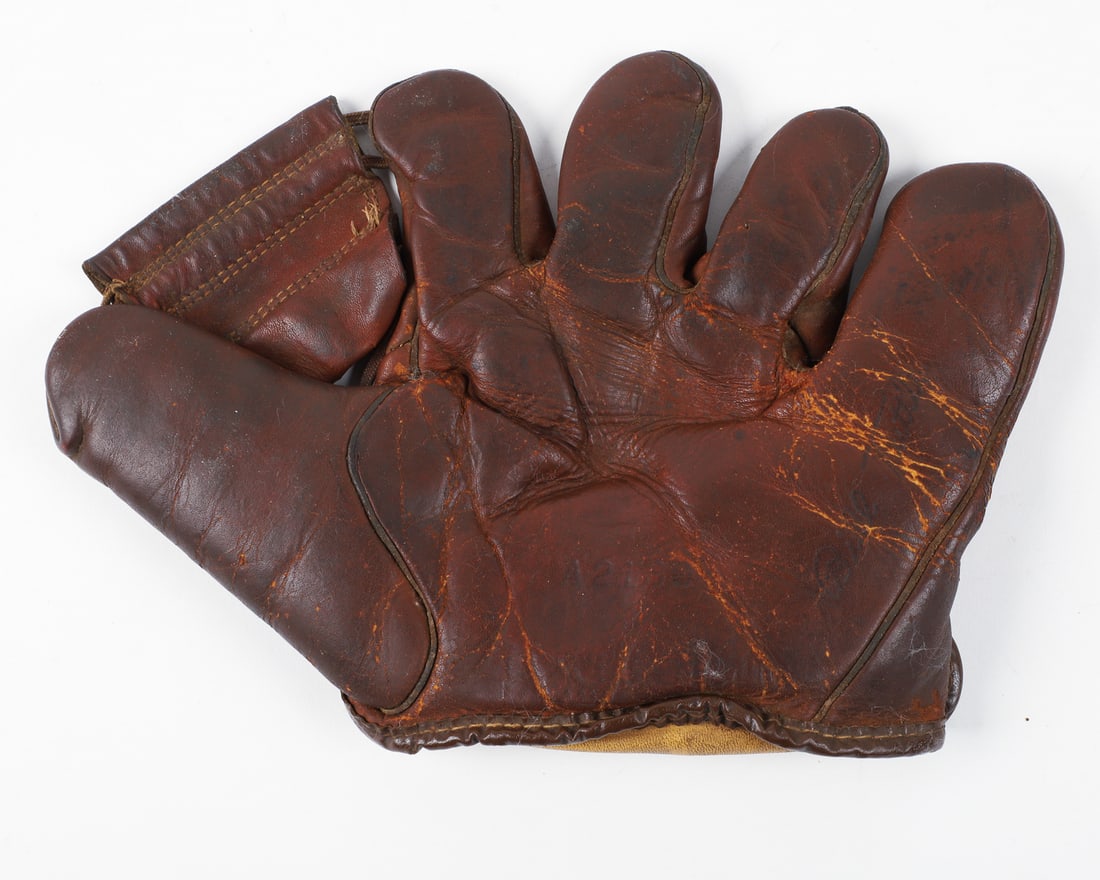 Early Baseball Mitts and Bats (12) - 14