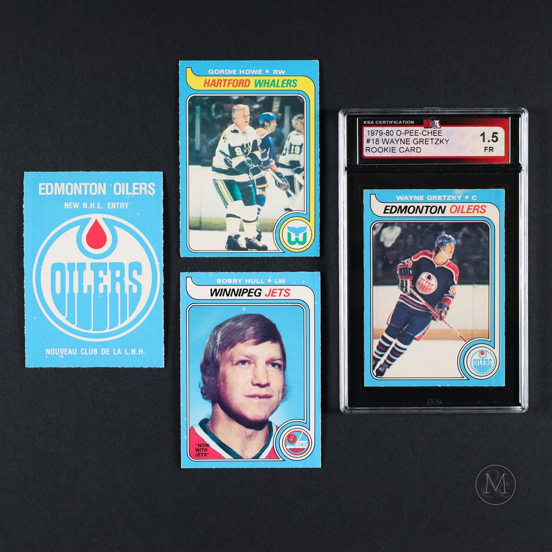 1979-1980 O-Pee-Chee Complete Set w/ Gretzky Rookie Card (KSA 1.5): Offered here is a 1979-80 O-Pee-Chee Wayne Gretzky rookie card, with reverse skate lines, and including the complete set. The 1979-1980 O-Pee-Chee Hockey set is one of the most iconic and highly sough