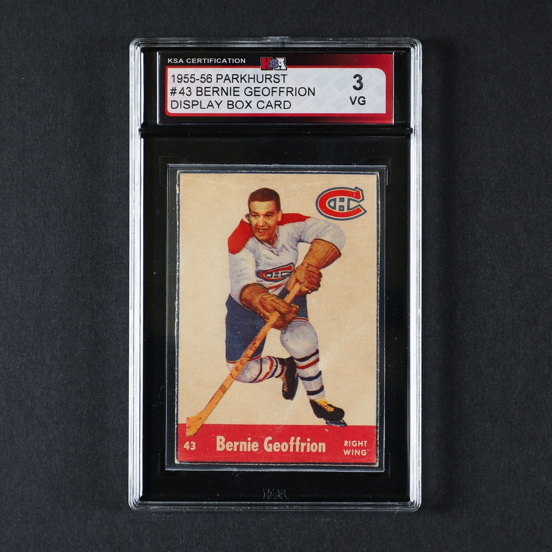 Pair of 1955 Parkhurst Geoffrion Box Cutouts and George Armstrong Factory Sample - 4