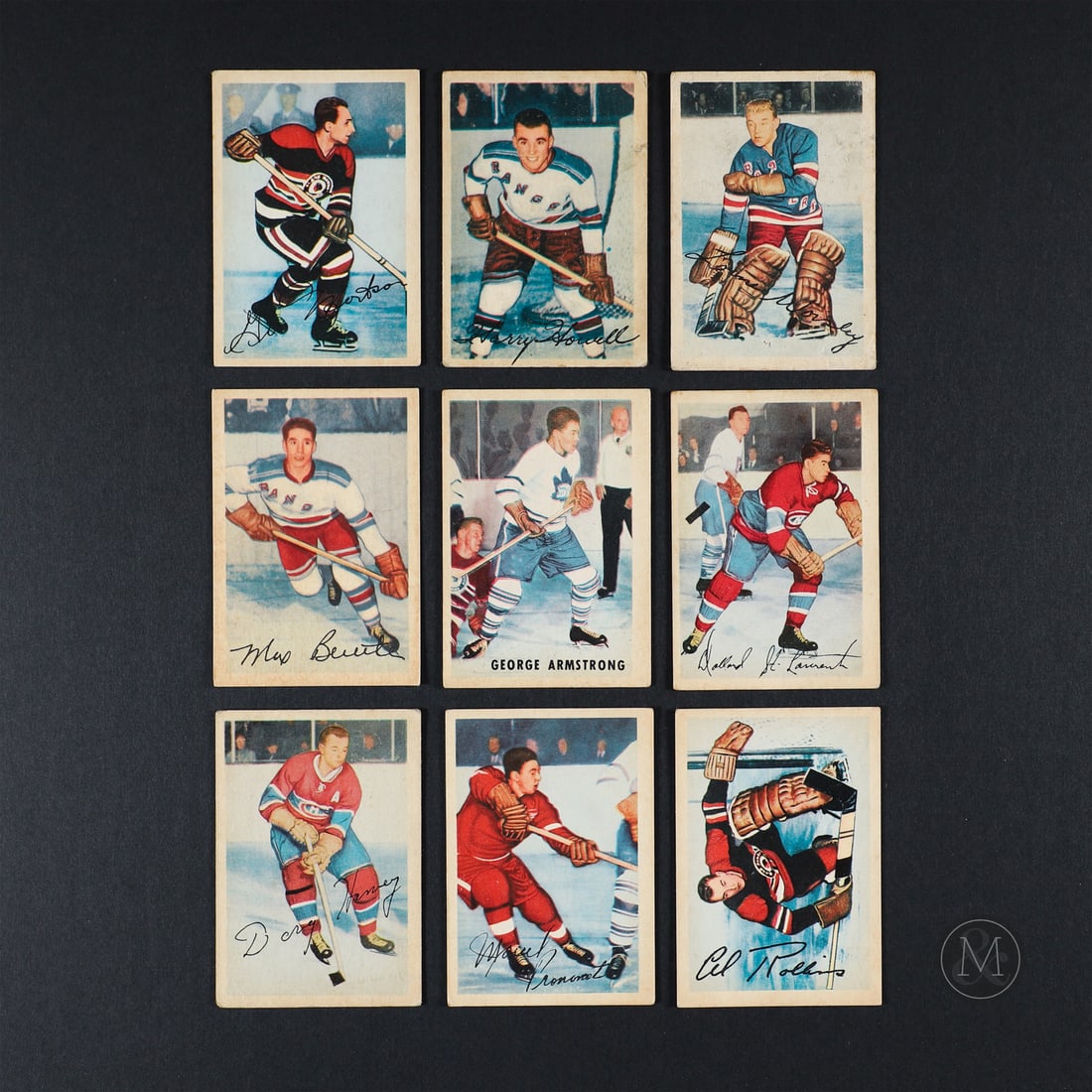 1953-1954 Parkhurst Grouping (36): Offered here are 36 cards from the 1953-1954 Parkhurst set. The group includes cards #2, 3, 8, 11, 20, 22, 23, 26, 35, 36, 38, 39, 41, 43, 45, 49, 51, 53, 55, 55, 57, 58, 58, 60, 62, 65, 66, 66, 76,
