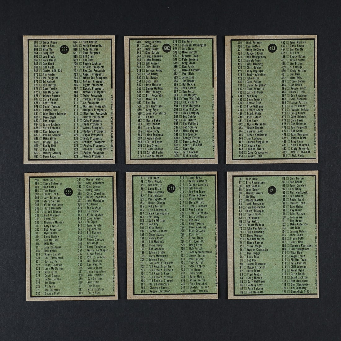 1979 Baseball Complete Set (726/726) - 8