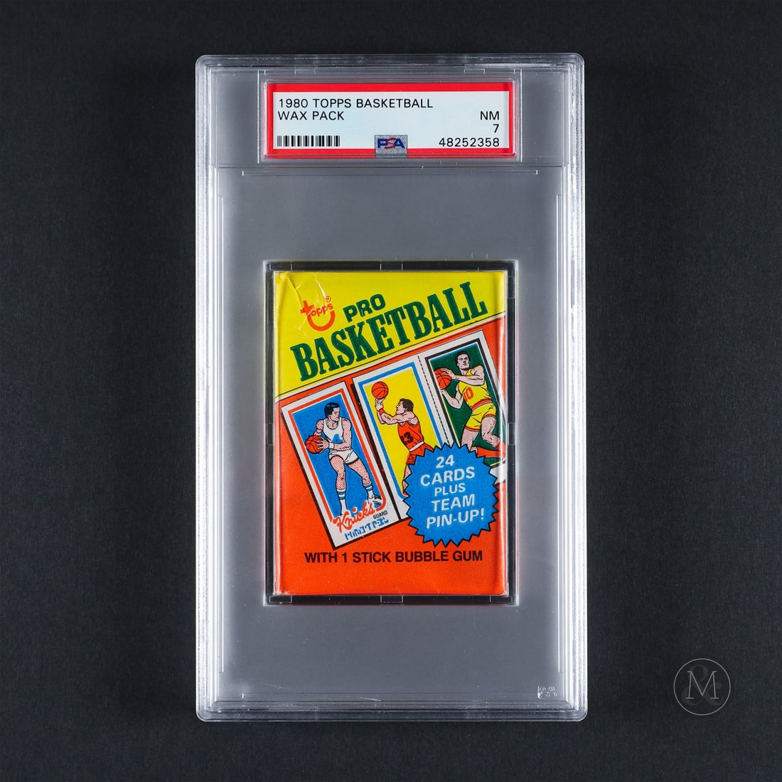 1980 Topps Basketball Wax Pack (PSA 7 NM): The 1980 Topps Basketball wax pack is an iconic example central to NBA card collecting, potentially housing the iconic Magic Johnson, Larry Bird, and Julius Irving trio perforated rookie cards. While