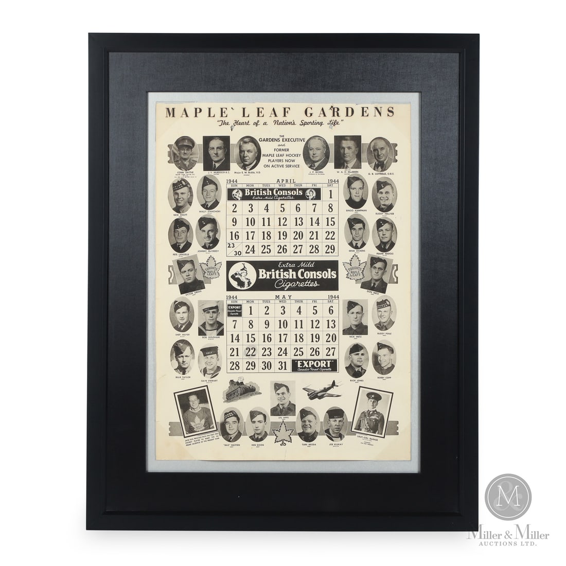 1944 Toronto Maple Leafs Calendar Page: During the 1944 season, the Toronto Maple Leafs were significantly reshaped by the height of World War II, as the roster was depleted by players serving in the Canadian Armed Forces. Owner Conn