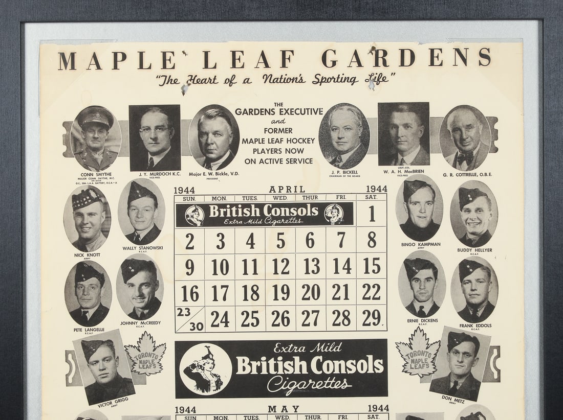 1944 Toronto Maple Leafs Calendar Page - 2